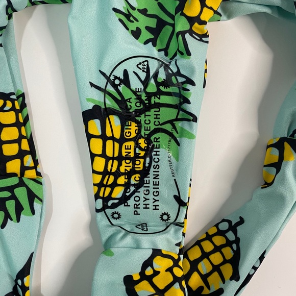 Pineapple Print Cheeky Bikini Set - Light Blue - Picture 4 of 7